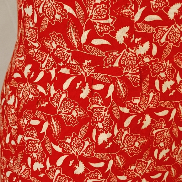 Boden SS Jersey Dress Orange w/ White Floral Print Size 6P - Picture 7 of 15